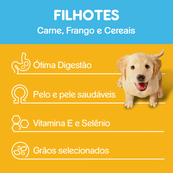 Ração PEDIGREE  Filhote Sabor Carne, Frango e Cereais: Peso 20,1kg - Imagem 6