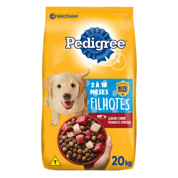 Ração PEDIGREE  Filhote Sabor Carne, Frango e Cereais: Peso 20,1kg